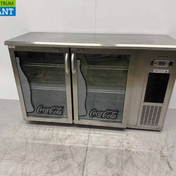 Gamko Bar Cooler aus Edelstahl 2 Glas-Scharniertüren 143,5 cm 230V Horeca