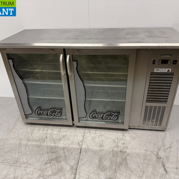Gamko Bar Cooler aus Edelstahl 2 Glas-Scharniertüren 143,5 cm 230V Horeca