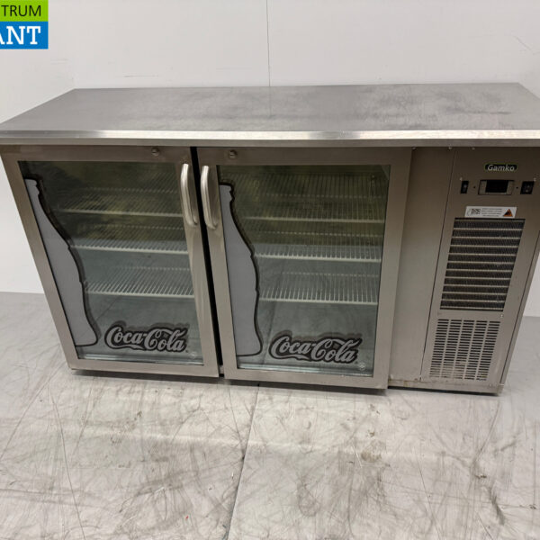 Gamko Bar Cooler aus Edelstahl 2 Glas-Scharniertüren 143,5 cm 230V Horeca