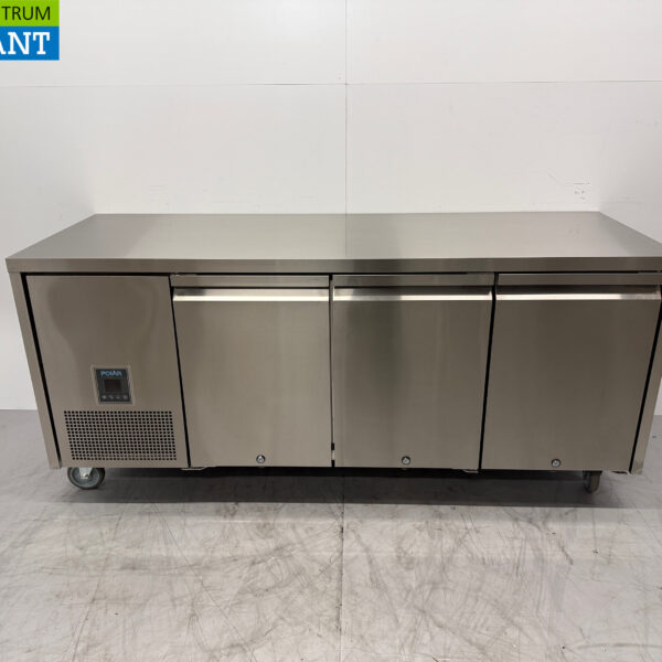Edelstahl Polar Gefrierschrank Werkbank 3 Türen 188,5 cm 230V Horeca