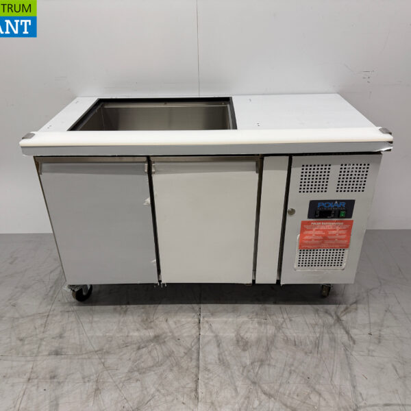 Polar Mobile Saladette aus Edelstahl 2 Türen 230V Horeca