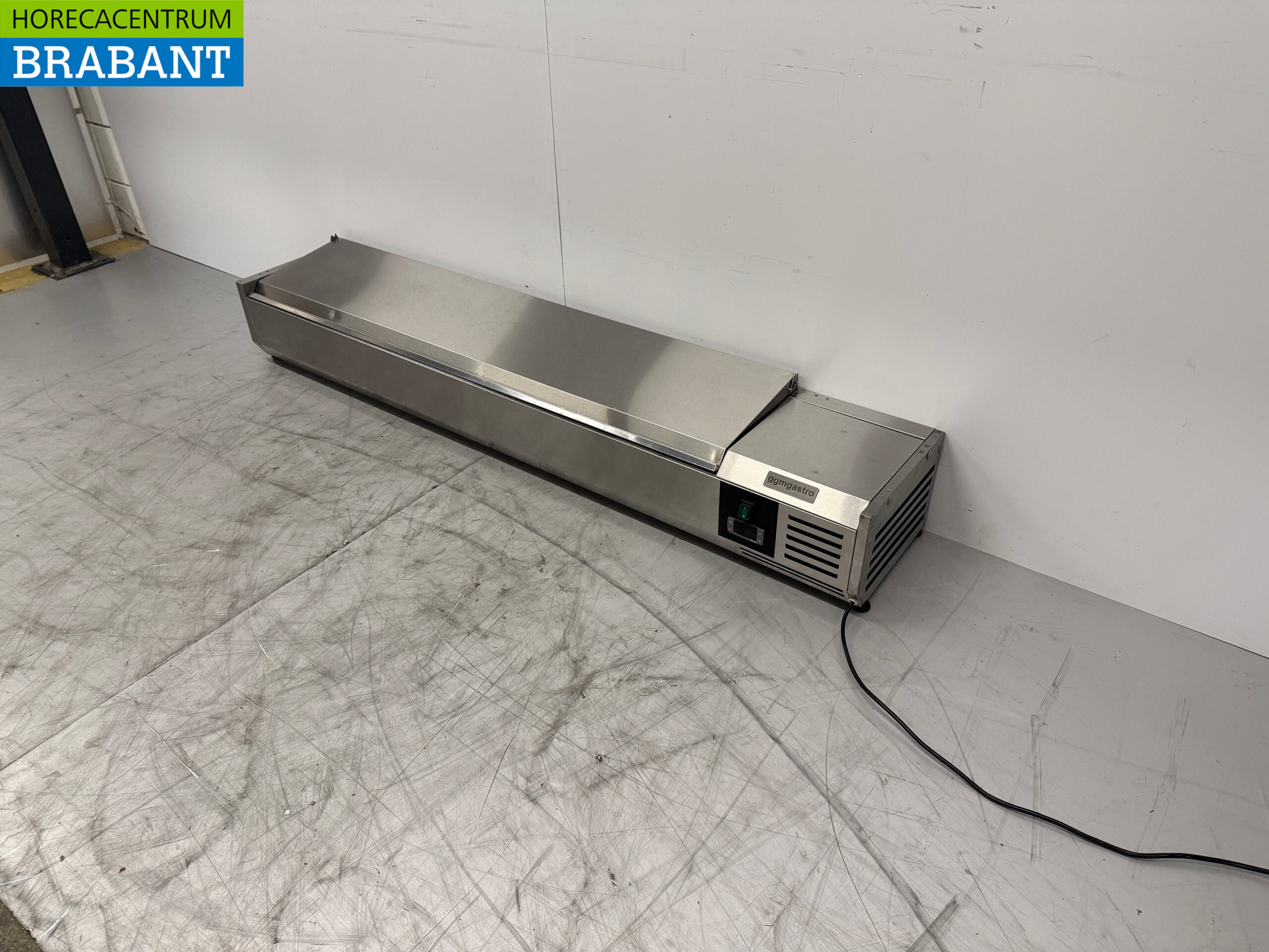 Thekenvitrine aus Edelstahl Thekenkühler saladière 8 x 1/4 GN 180 cm Horeca – Bild 2