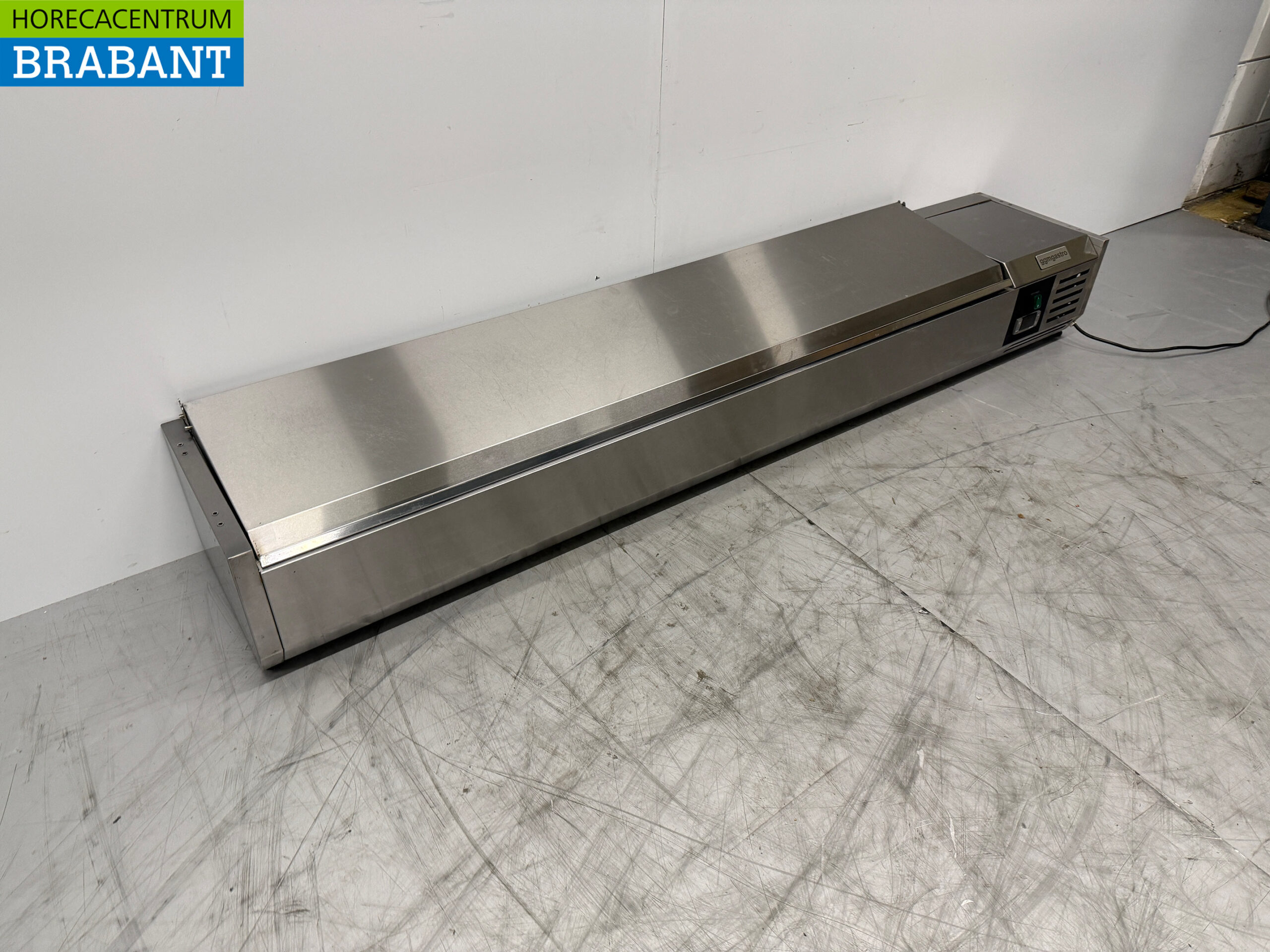 Thekenvitrine aus Edelstahl Thekenkühler saladière 8 x 1/4 GN 180 cm Horeca – Bild 3