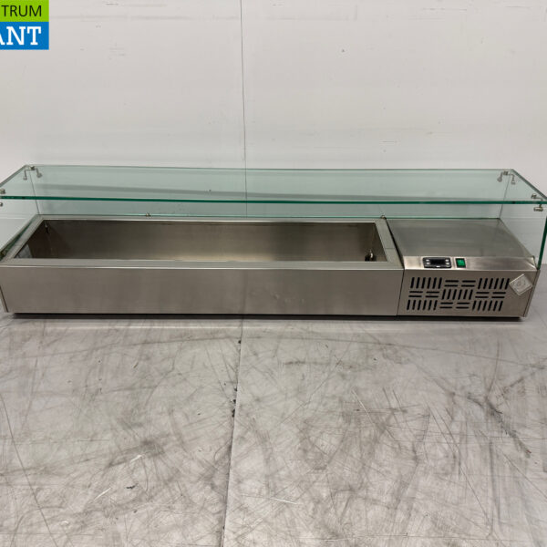Edelstahl Diamant Saladiere Oberfläche Vitrine 7 x 1/4 GN 160 cm 230V Horeca