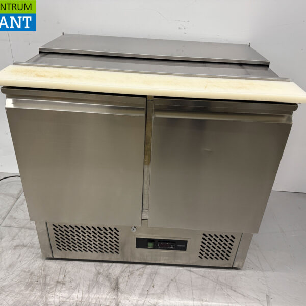Edelstahl Saladette 2 Türen 90,5 cm 230V Horeca