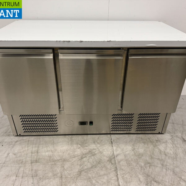 Gekühlte Werkbank aus Edelstahl 3 Türen 136 cm 230V Horeca