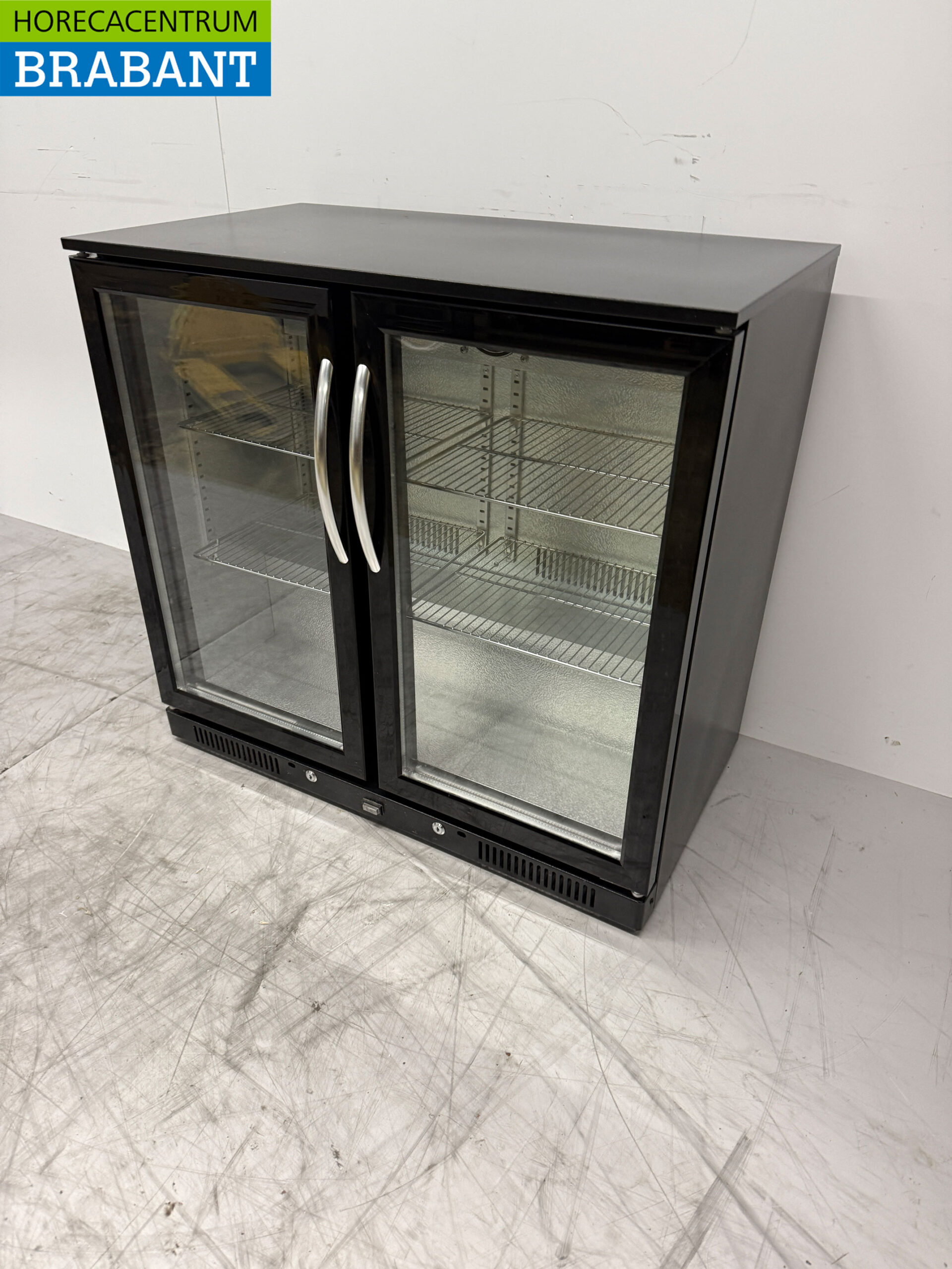 Bar-Kühlschrank 2 Glas-Flügeltüren 90,5 cm 230V Horeca – Bild 2