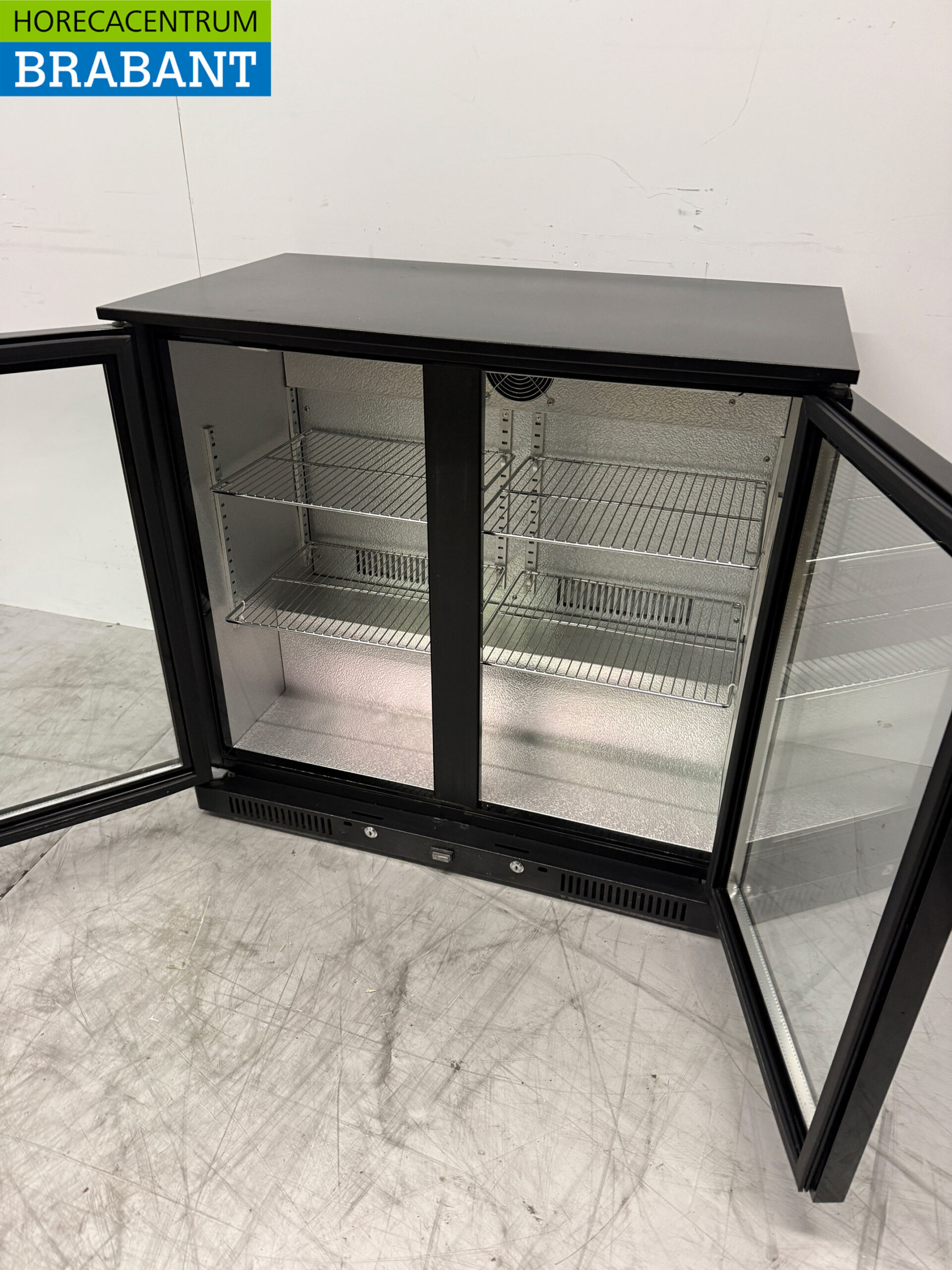 Bar-Kühlschrank 2 Glas-Flügeltüren 90,5 cm 230V Horeca – Bild 4