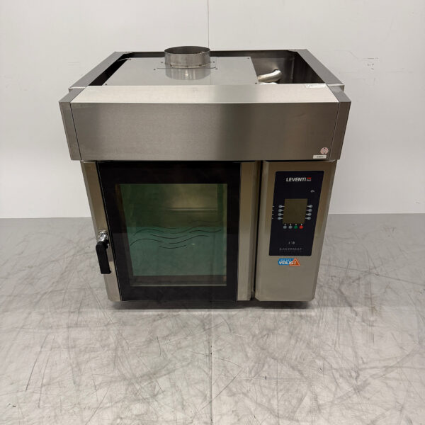 Leventi Heißluftofen aus Edelstahl mit Feuchtigkeitszufuhr und Dunstabzugshaube 6 x 60/40 cm 400V/230V Horeca