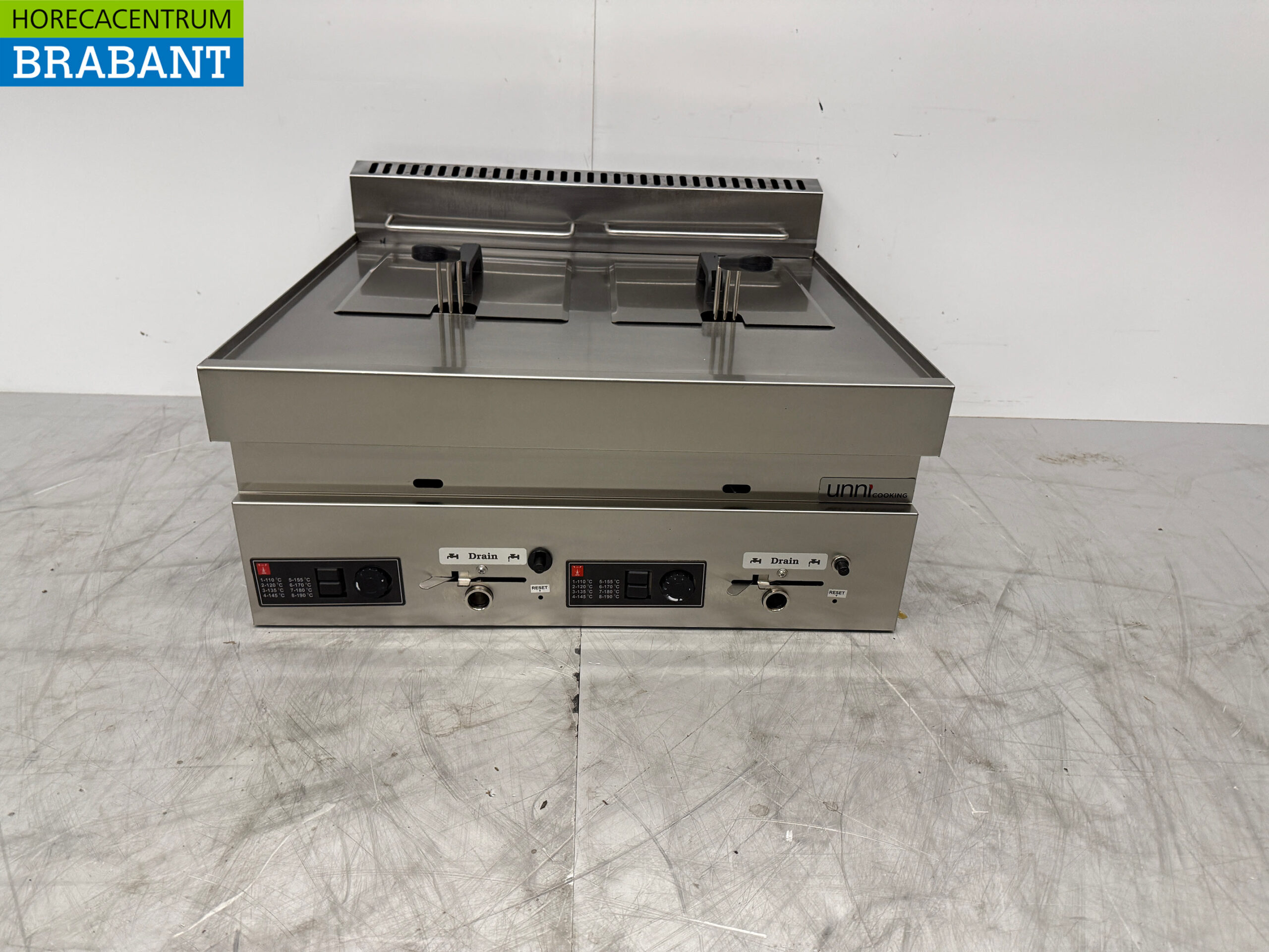 Edelstahl-Doppelfriteuse Fritteuse 2 x 8 Liter Premium-line GAS Catering