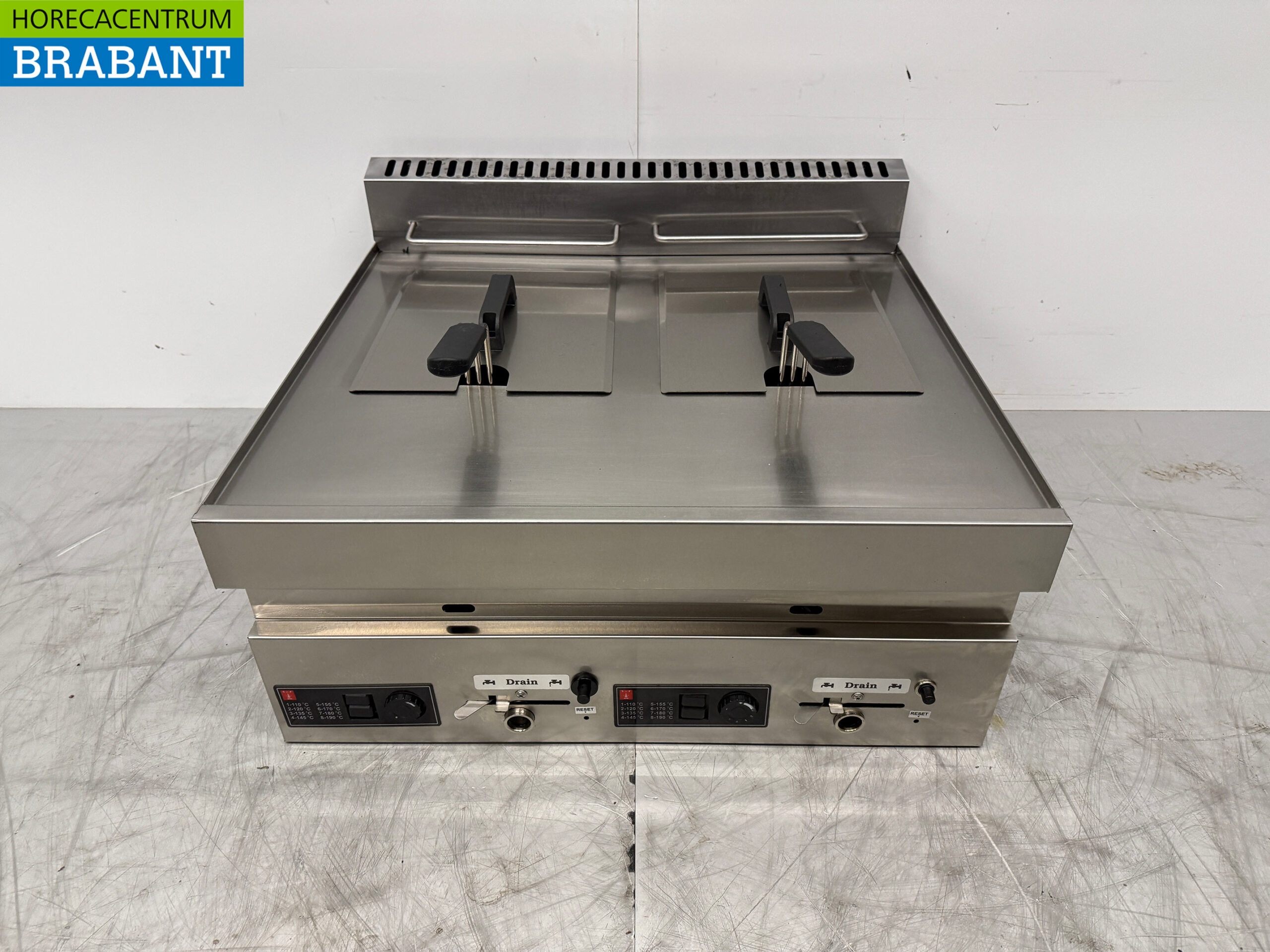 Edelstahl-Doppelfriteuse Fritteuse 2 x 8 Liter Premium-line GAS Catering – Bild 2