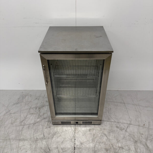 Edelstahl Glastür Kühlschrank 108 Liter 230V Horeca