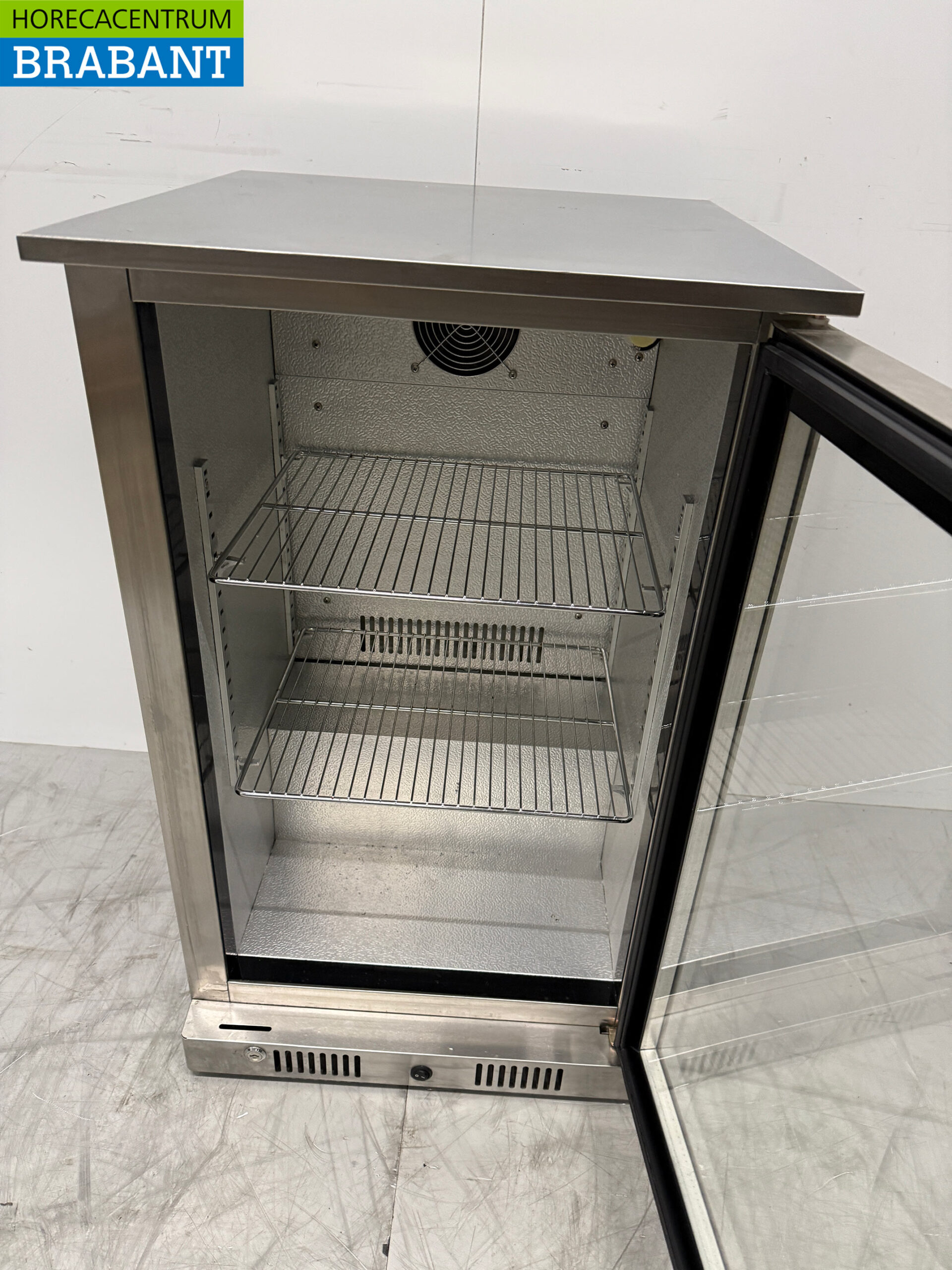Edelstahl Glastür Kühlschrank 108 Liter 230V Horeca – Bild 4