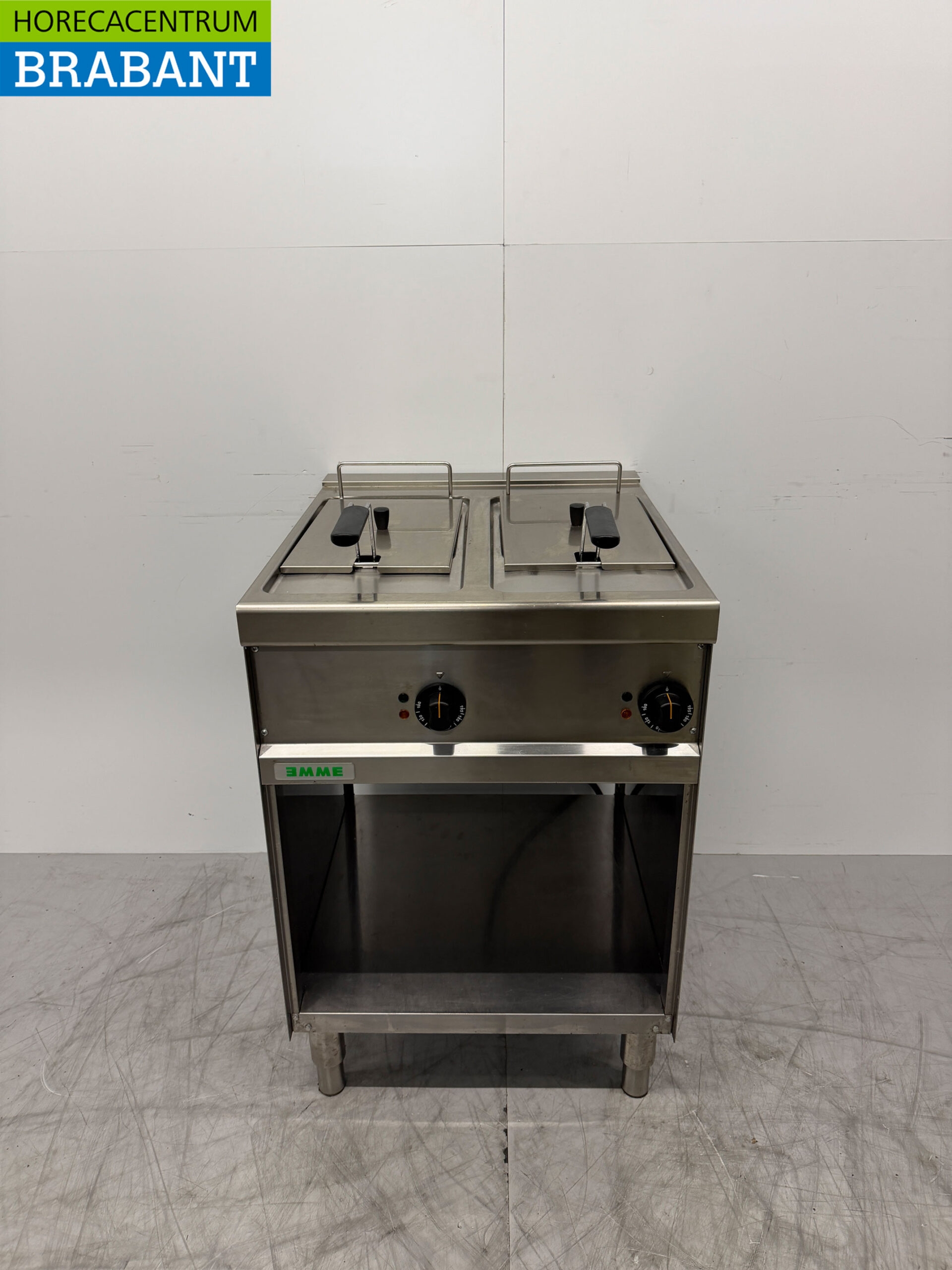 Giga Doppel-Fritteuse aus Edelstahl 2 x 8 Liter 400V Horeca