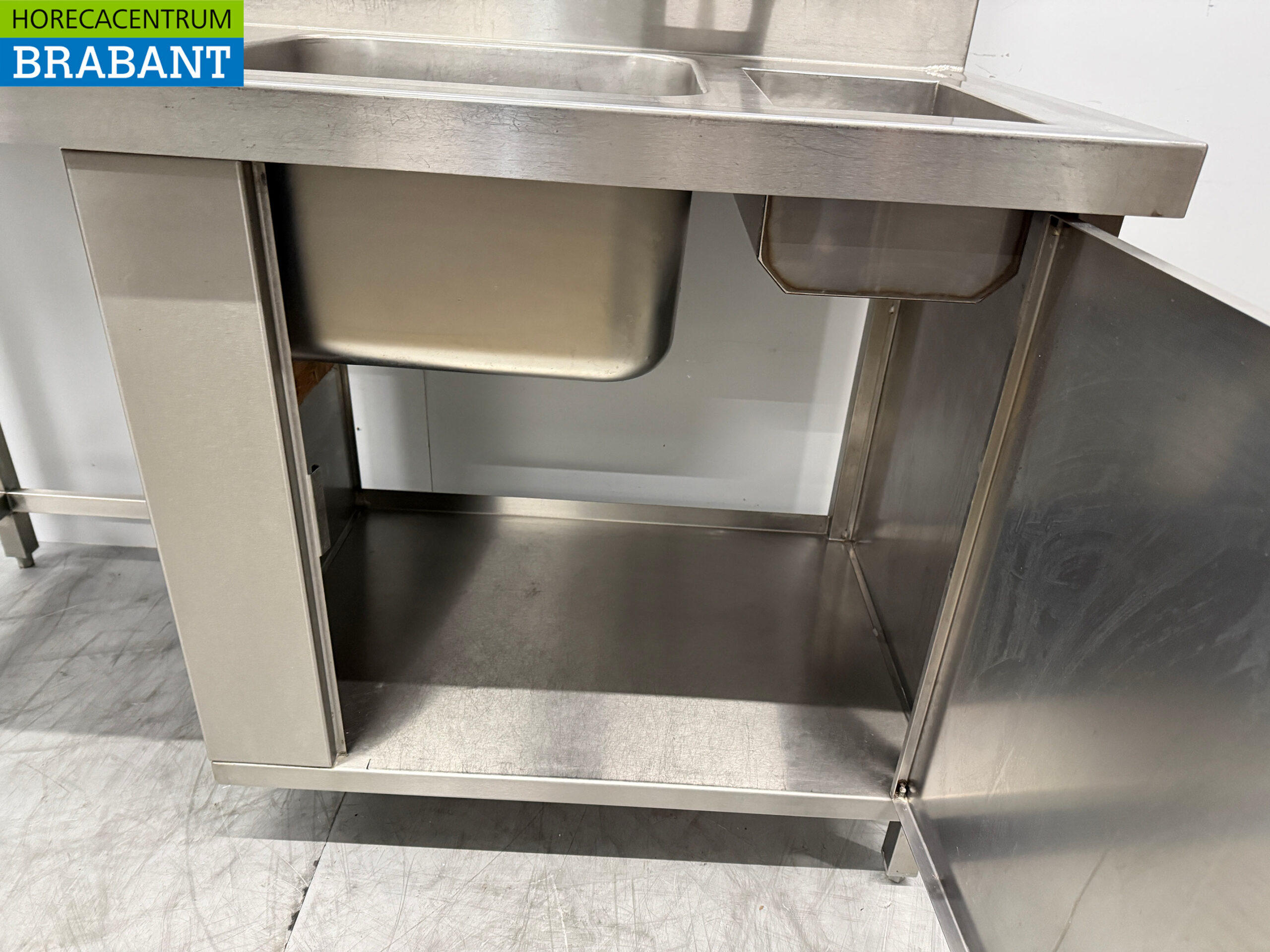 Edelstahlspüle mit Wasserhahn 160 x 70 x 95 cm Catering – Bild 5