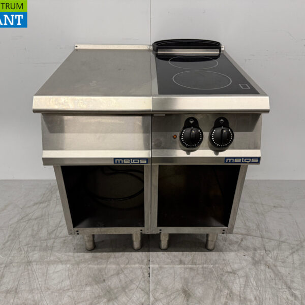 Metos 2-Flammen-Keramikkochfeld aus Edelstahl 80 cm 400V Horeca