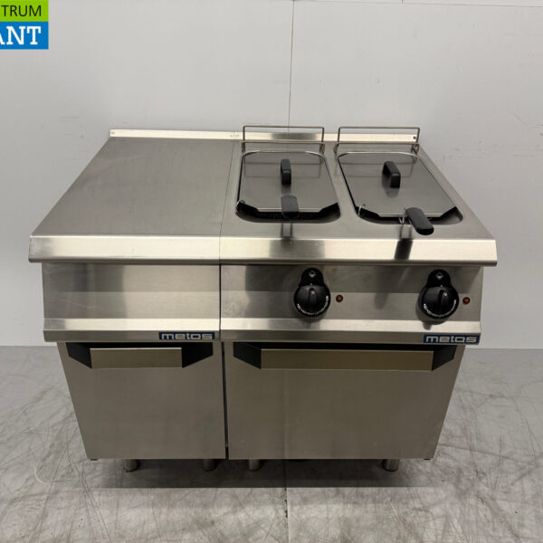 Metos Doppel-Fritteuse aus Edelstahl 10 Liter 400V 120 cm Horeca