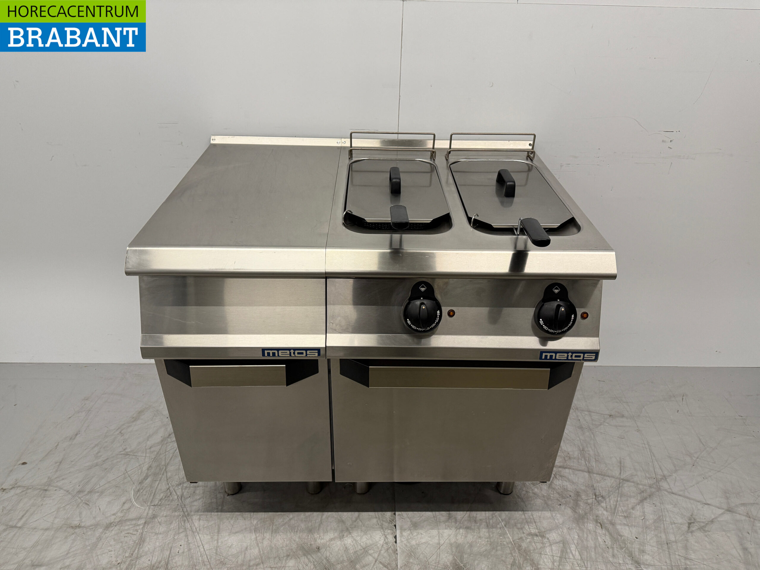 Metos Doppel-Fritteuse aus Edelstahl 10 Liter 400V 120 cm Horeca