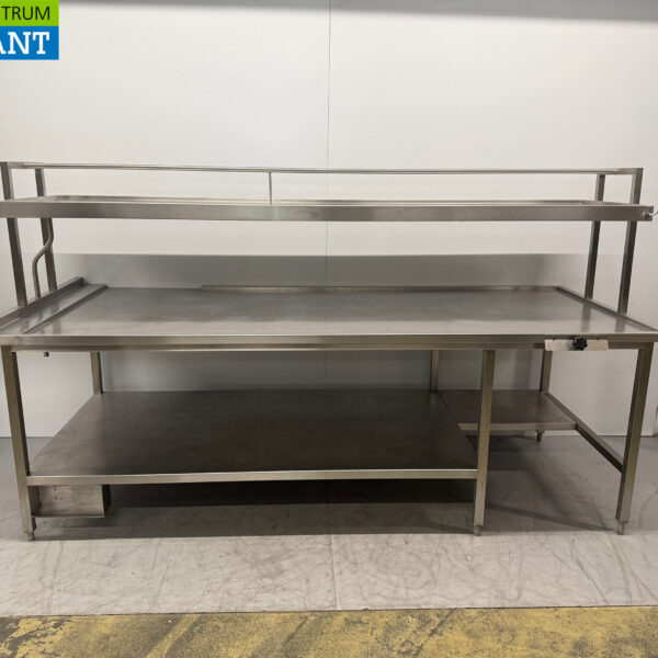 Edelstahl Debrasseer Tisch Sortiertisch Fütterungstisch 270 x 109 x 154,5 cm Catering