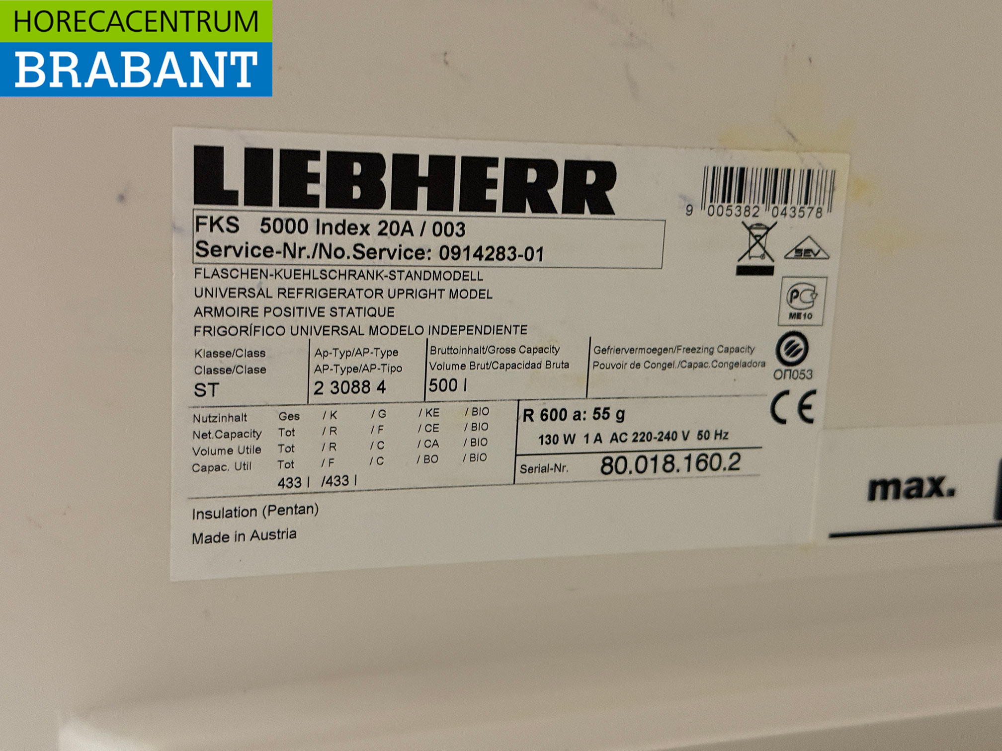 Liebherr Kühlschrank 500 Liter 230V Horeca – Bild 5