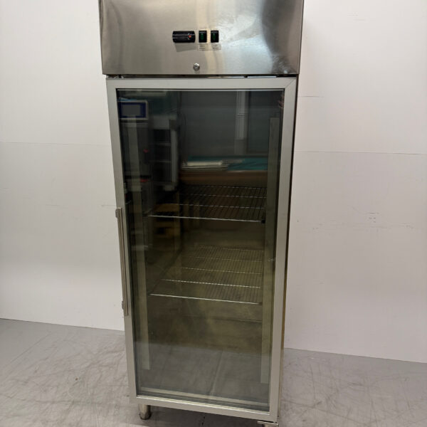 Glastür-Gefrierschrank aus Edelstahl 650 Liter 230V Horeca