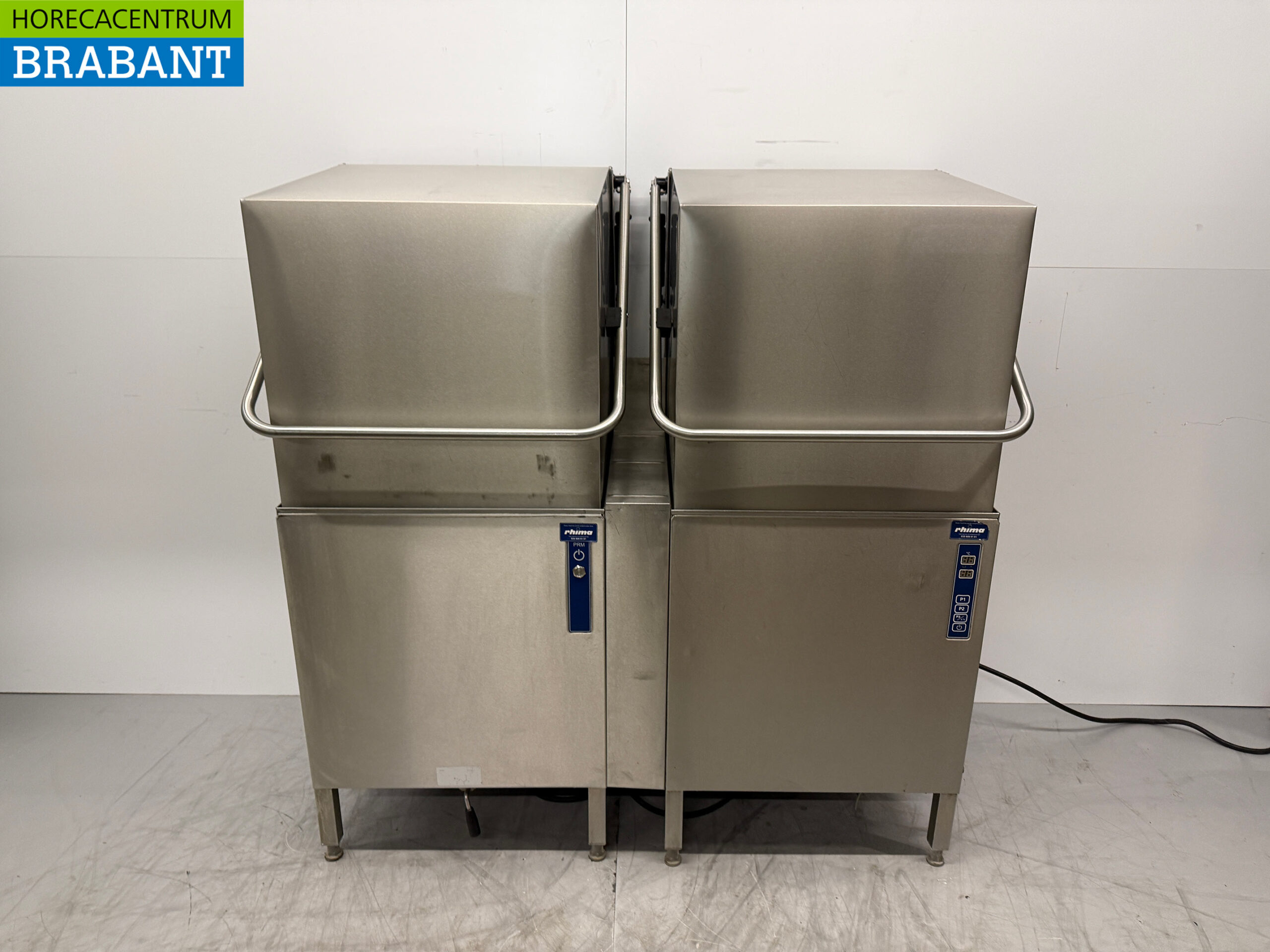 Rhima WD-7 Durchschubwaschanlage aus Edelstahl mit Frontwaschanlage und Geschirrspüler 400V Horeca