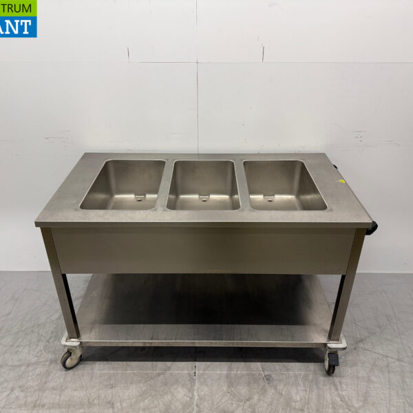 Saro Mobile Bain Marie aus Edelstahl 3 x 1/1 GN 230V Horeca