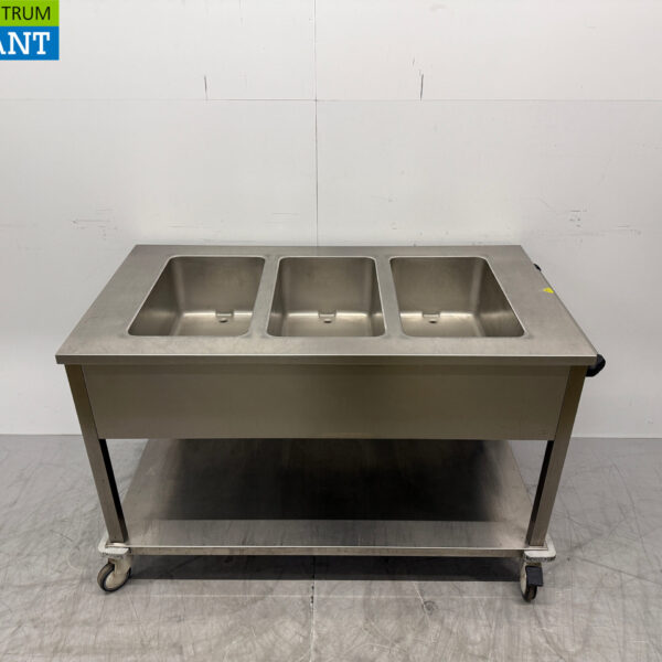 Saro Mobile Bain Marie aus Edelstahl 3 x 1/1 GN 230V Horeca