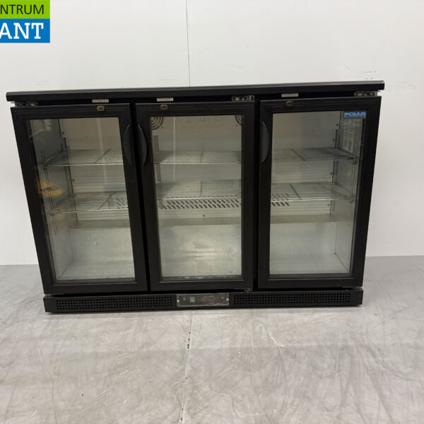 Polar Bar Cooler 3 Glas-Scharniertüren 135 cm 230V Catering