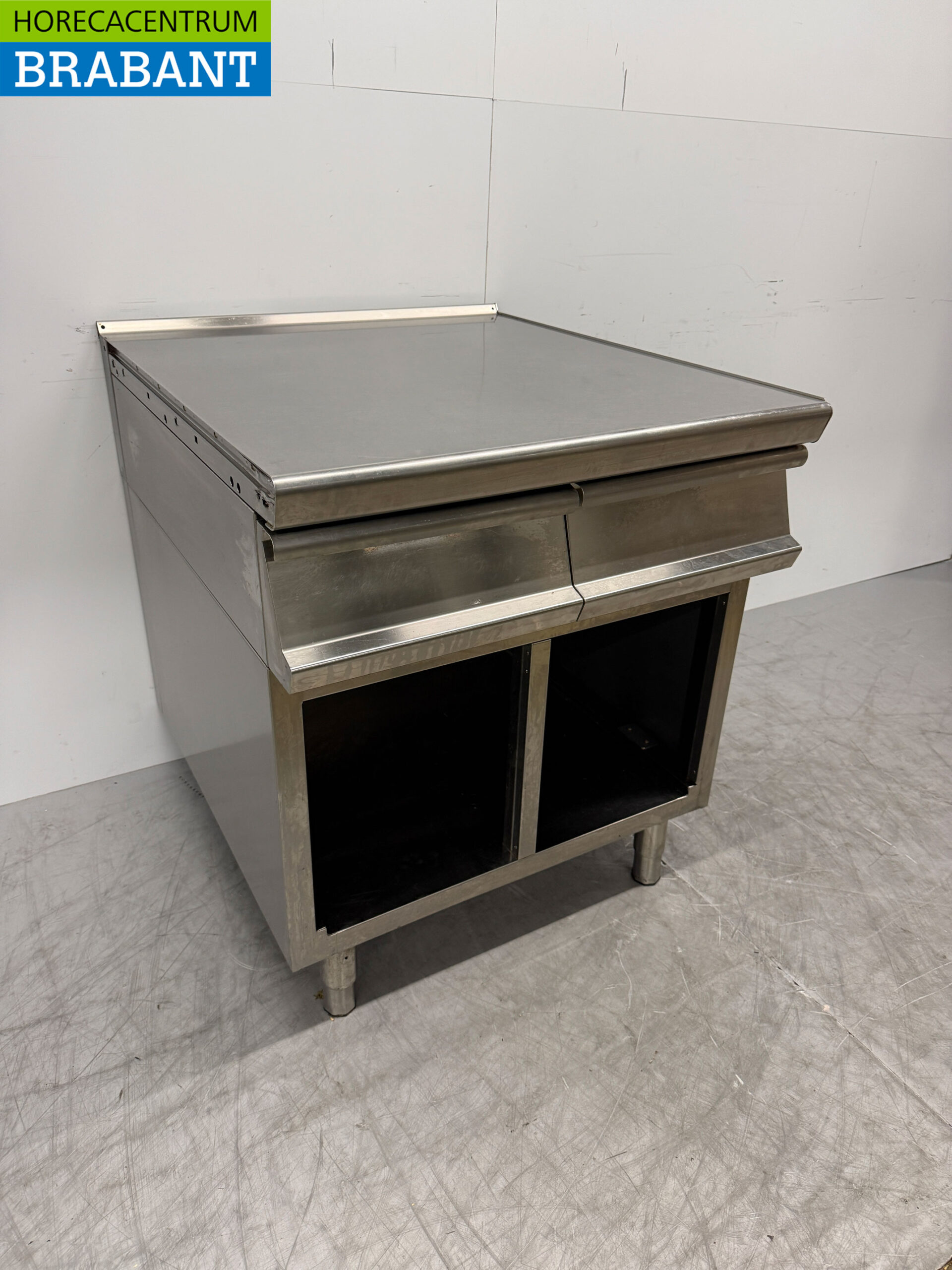 Gico Arbeitsschrank aus Edelstahl Neutraler Schrank mit 2 Schubladen 80 cm Horeca – Bild 2