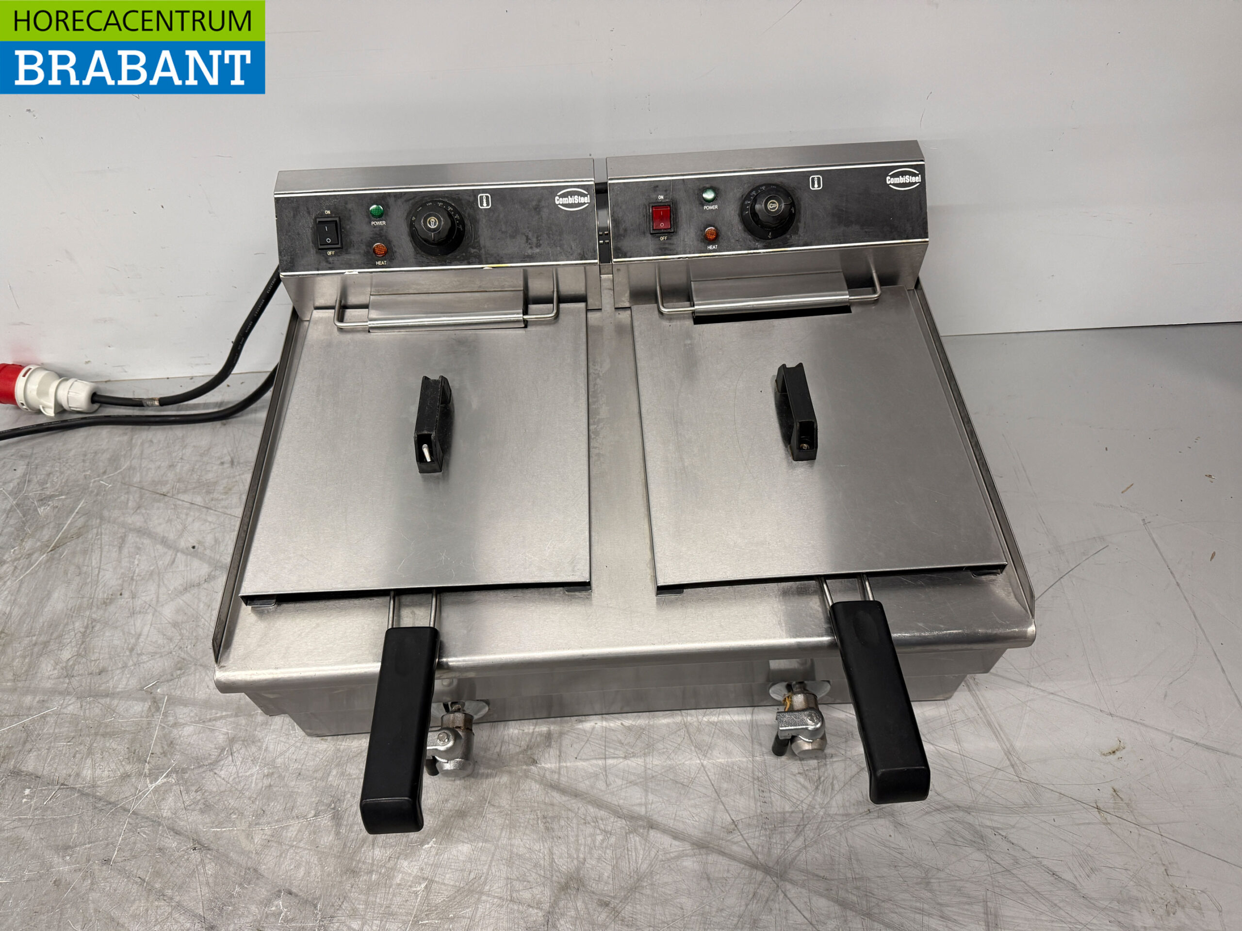 Combisteel Edelstahl Doppelfritteuse 2 x 10 Liter 400V Horeca – Bild 2