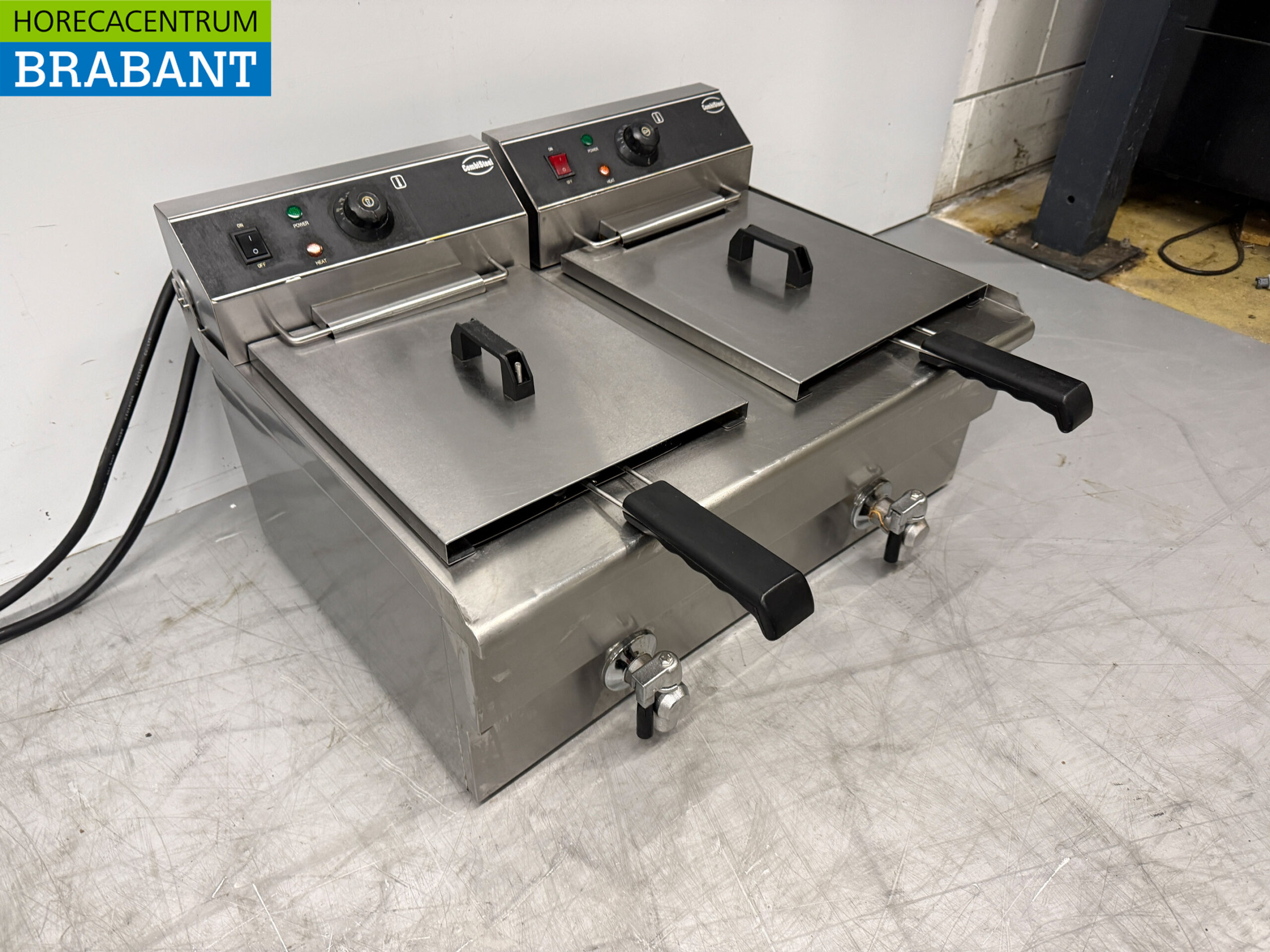 Combisteel Edelstahl Doppelfritteuse 2 x 10 Liter 400V Horeca – Bild 4
