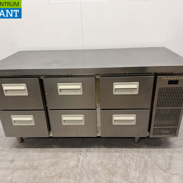 Snowflake Edelstahl gekühlte Werkbank 6 Schubladen 163,5 cm 230V Horeca