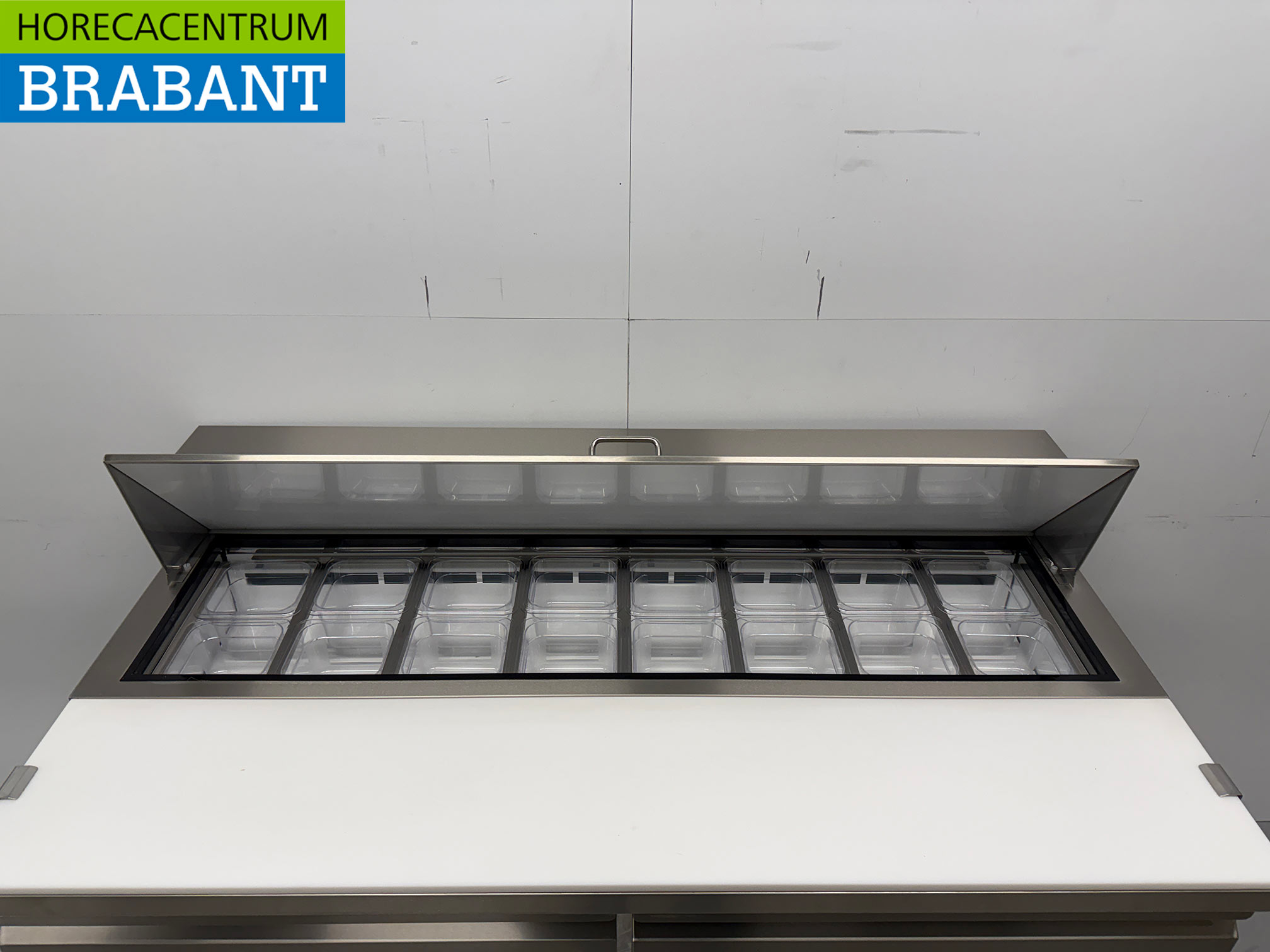 Polar Saladette Gekühlte Arbeitsplatte 2 Türen 180 cm 230V Horeca – Bild 4