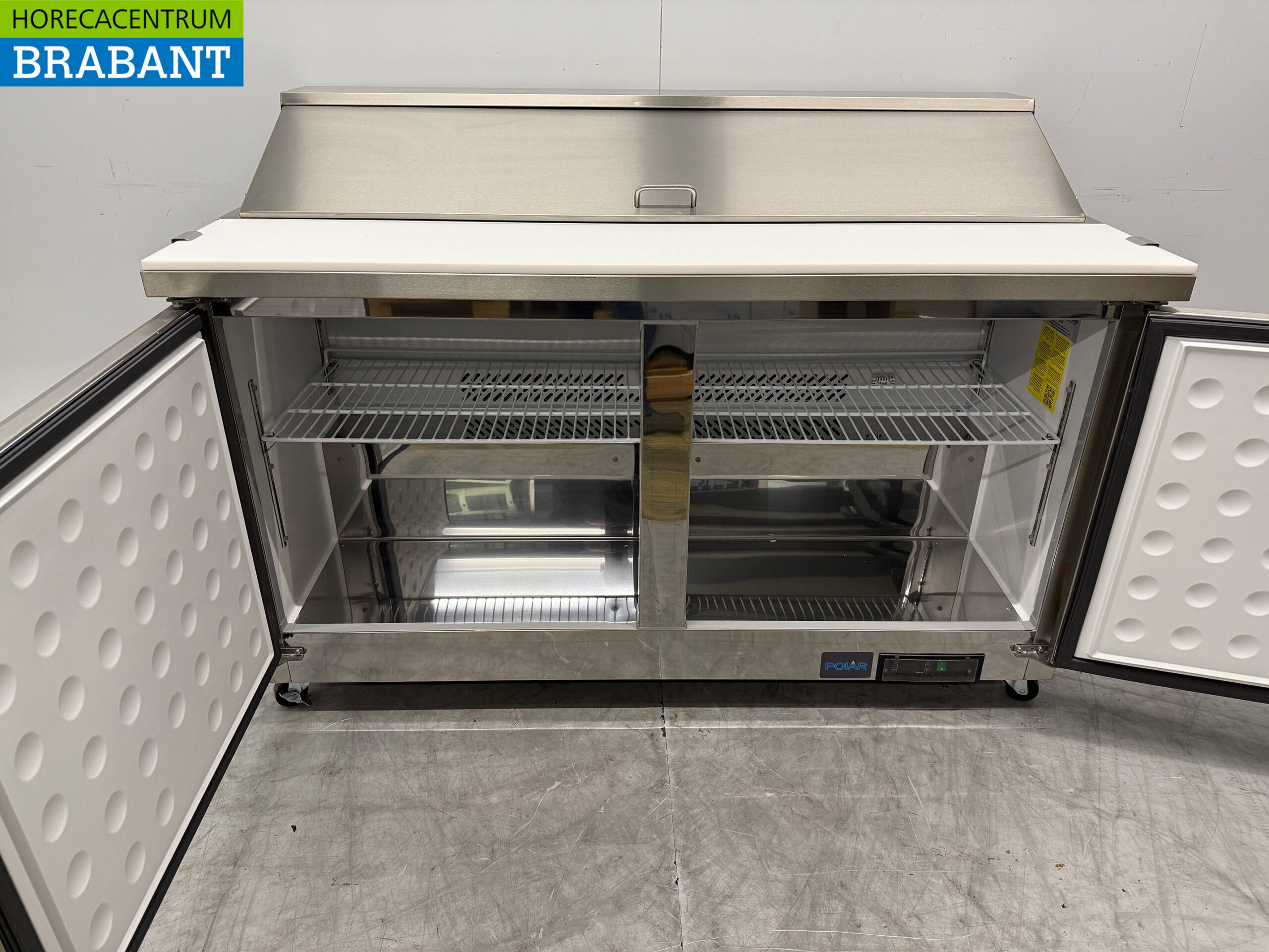Polar Saladette Gekühlte Arbeitsplatte 2 Türen 180 cm 230V Horeca – Bild 5