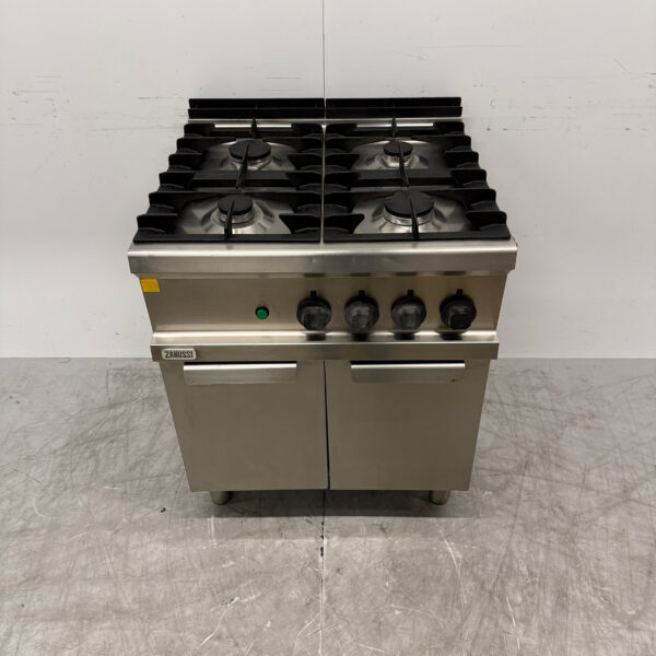 Zanussi 4-Flammen-Herd aus Edelstahl 70 cm GAS+230V Horeca