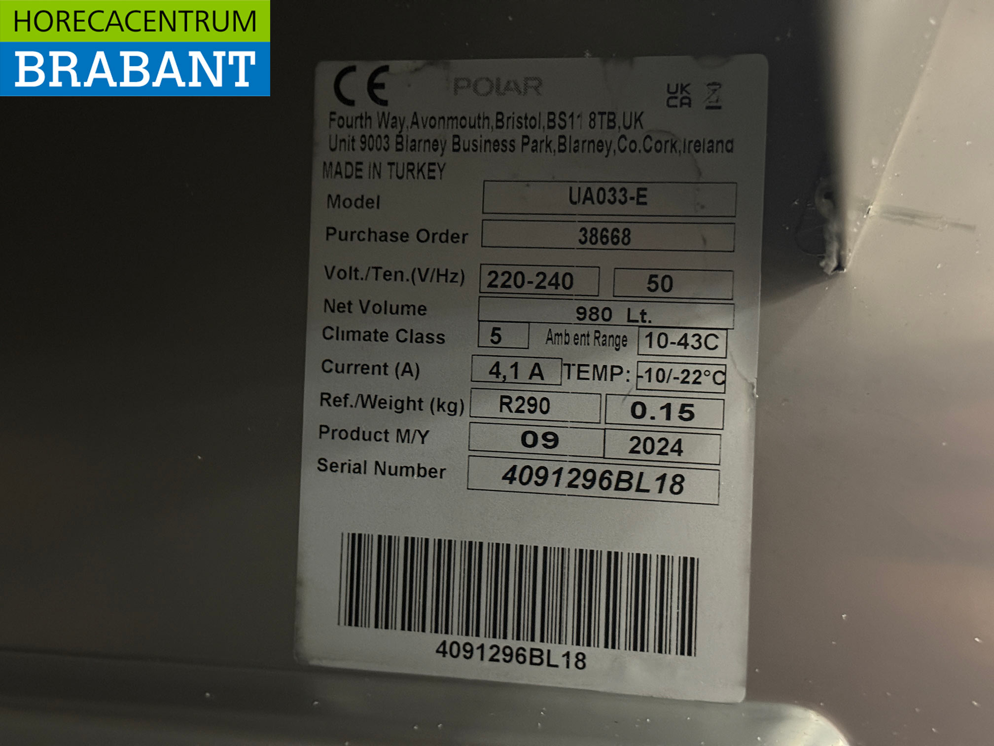 Polar Mobile Doppeltür-Gefrierschrank aus Edelstahl 1400 Liter 230V Horeca – Bild 5