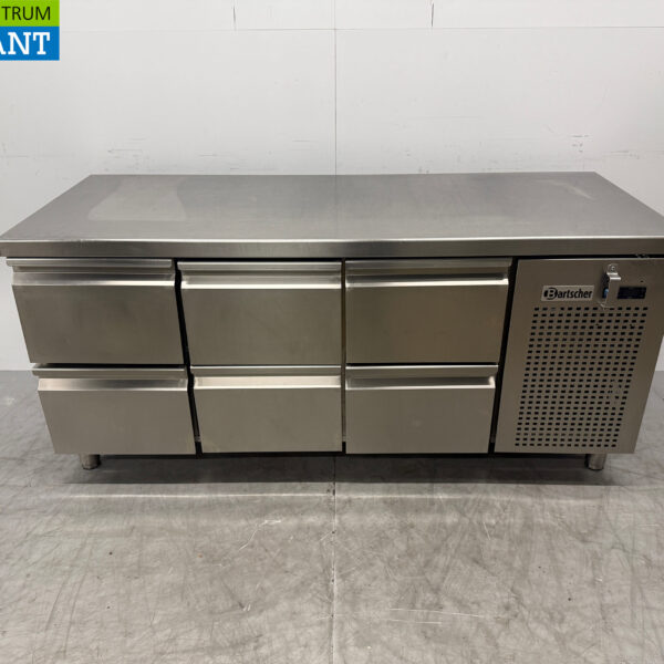 Bartscher Kühlwerkbank aus Edelstahl 6 Schubladen 179,5 cm 230V Horeca