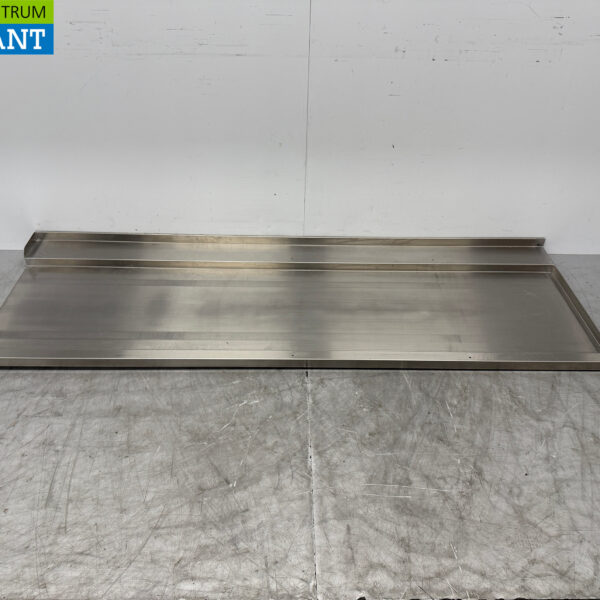 Edelstahl Abtropffläche T.B.V. Geschirrspüler mit Schiebefunktion 220 x 74 cm Horeca