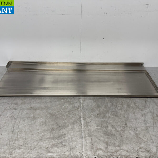 Edelstahl Abtropffläche T.B.V. Geschirrspüler mit Schiebefunktion 220 x 74 cm Horeca