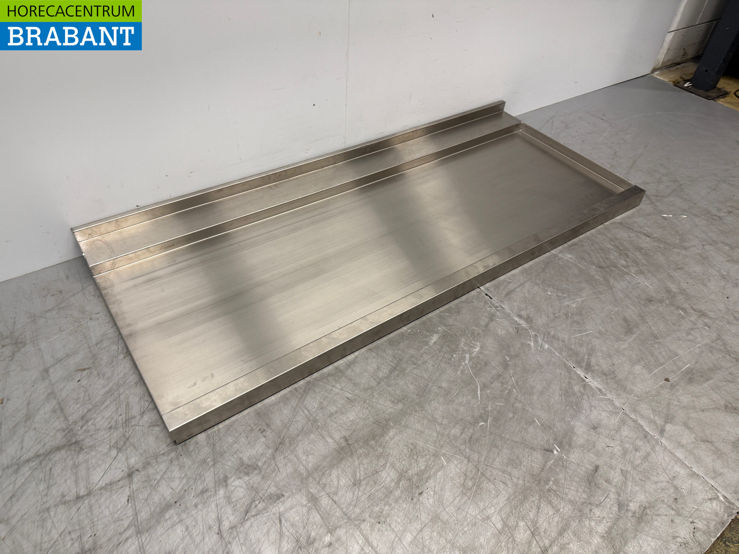 Edelstahl Abtropffläche T.B.V. Schiebegeschirrspüler 170,5 x 71,5 cm Horeca – Bild 3