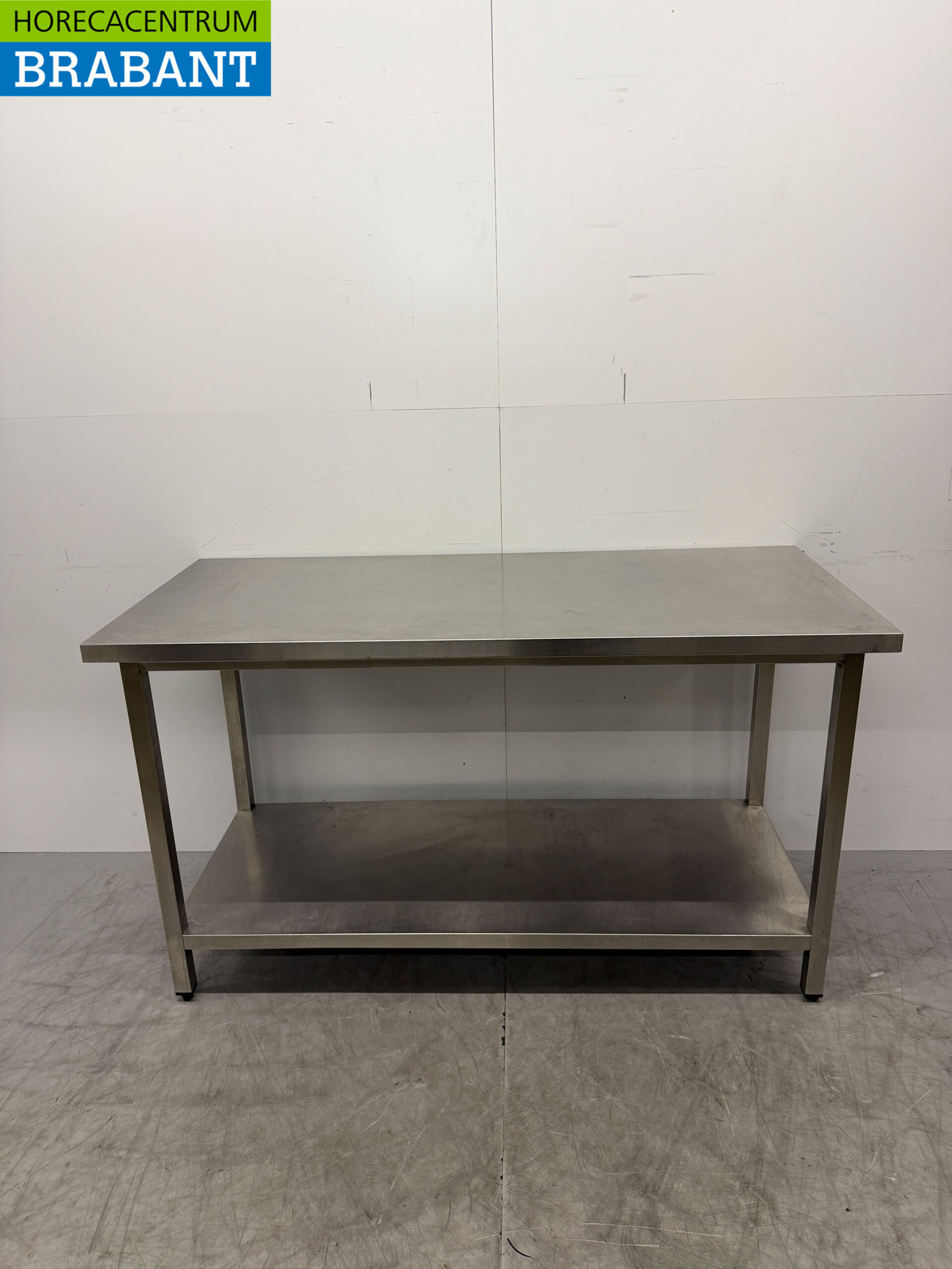 Edelstahl-Arbeitstisch mit Zwischenboden 160 x 70 x 92 cm Catering