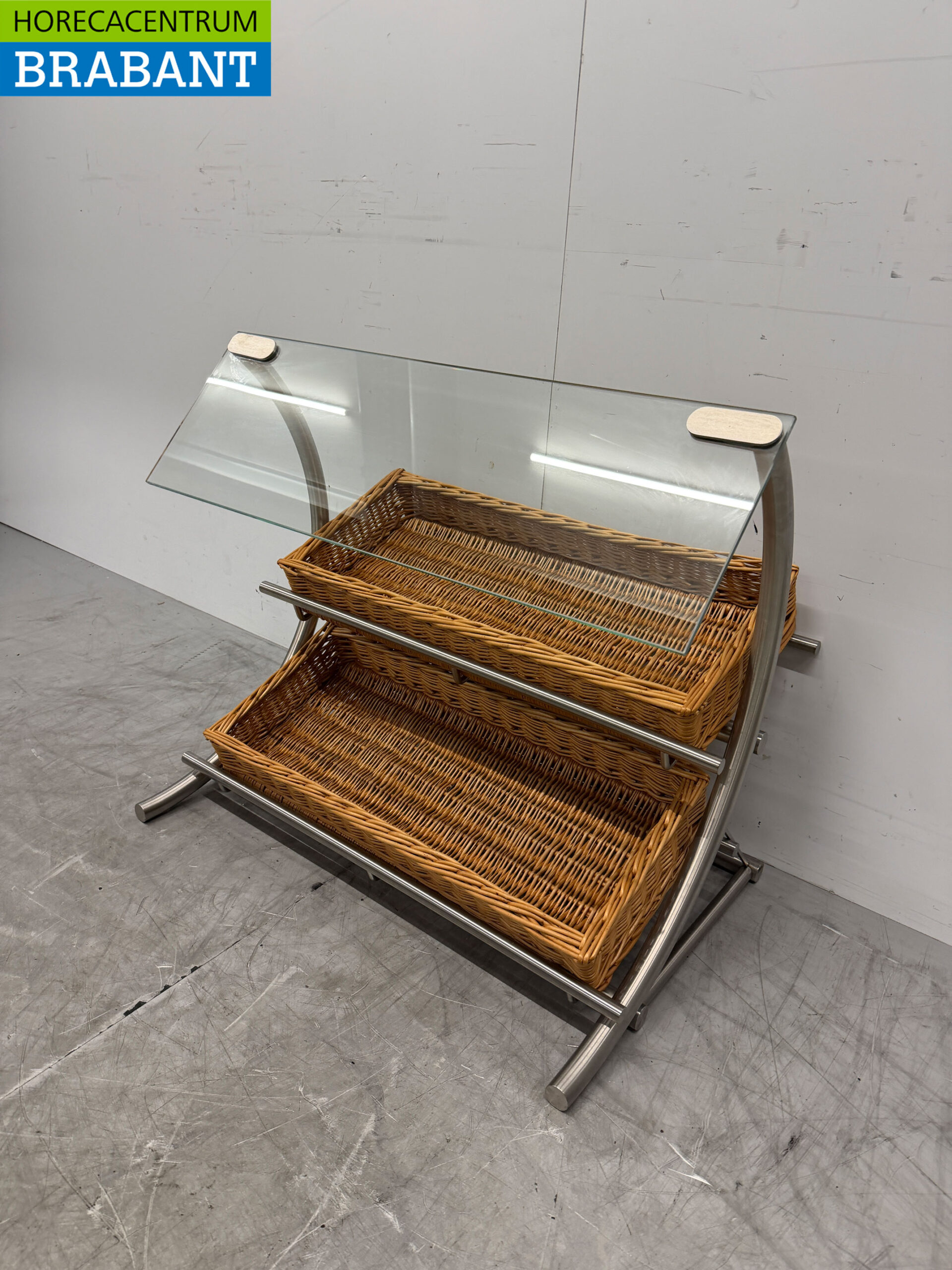 Edelstahl Brotkorb Etagere 2 Körbe Buffet Catering – Bild 2