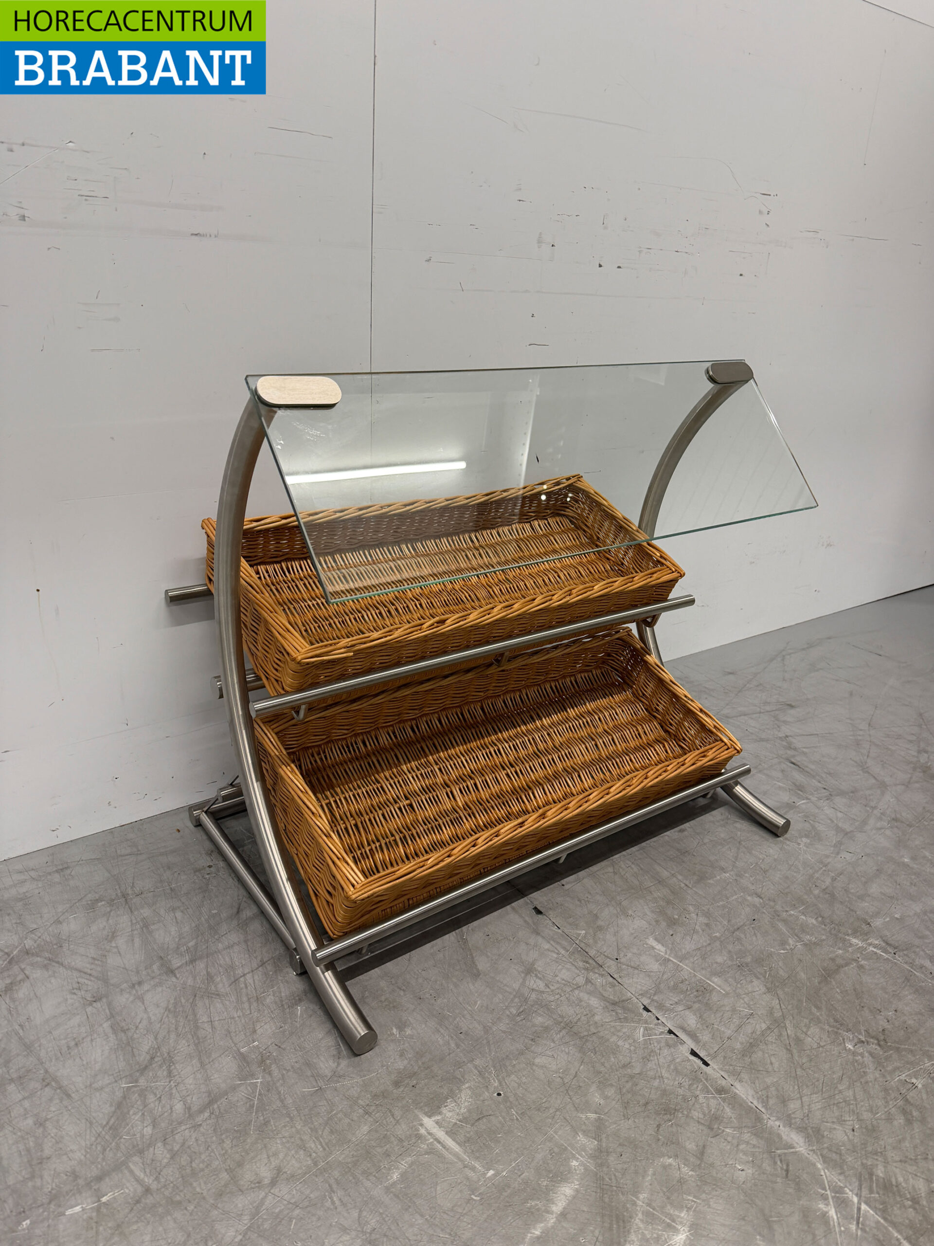 Edelstahl Brotkorb Etagere 2 Körbe Buffet Catering – Bild 3