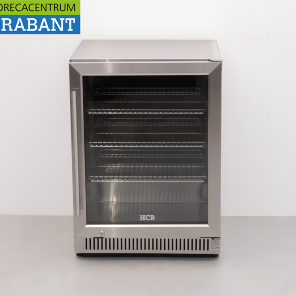 Edelstahl Outdoor Backbar Bar Cooler Glas Flügeltüren 150 Liter 59,5 cm 230V Horeca