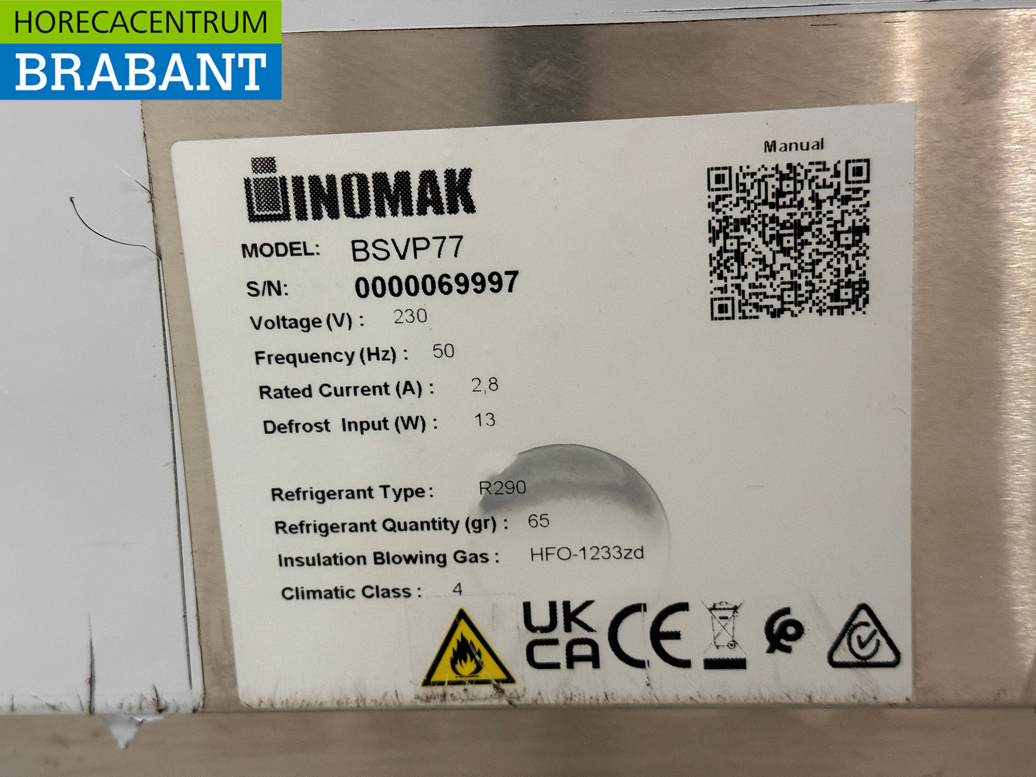 Edelstahl Inomak Saladette 2 Türen 108 cm 230V Horeca – Bild 6