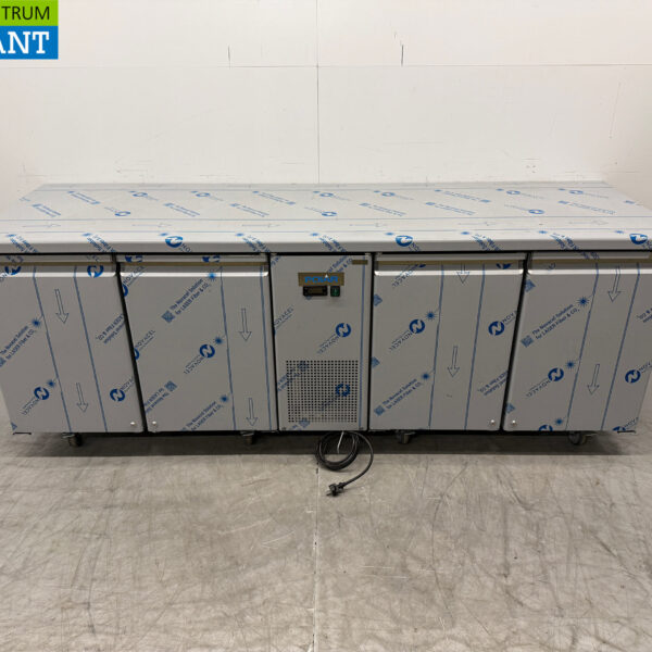 Edelstahl Polar Mobile Gefriertruhe Werkbank 4 Türen 227,5 cm 230V Horeca