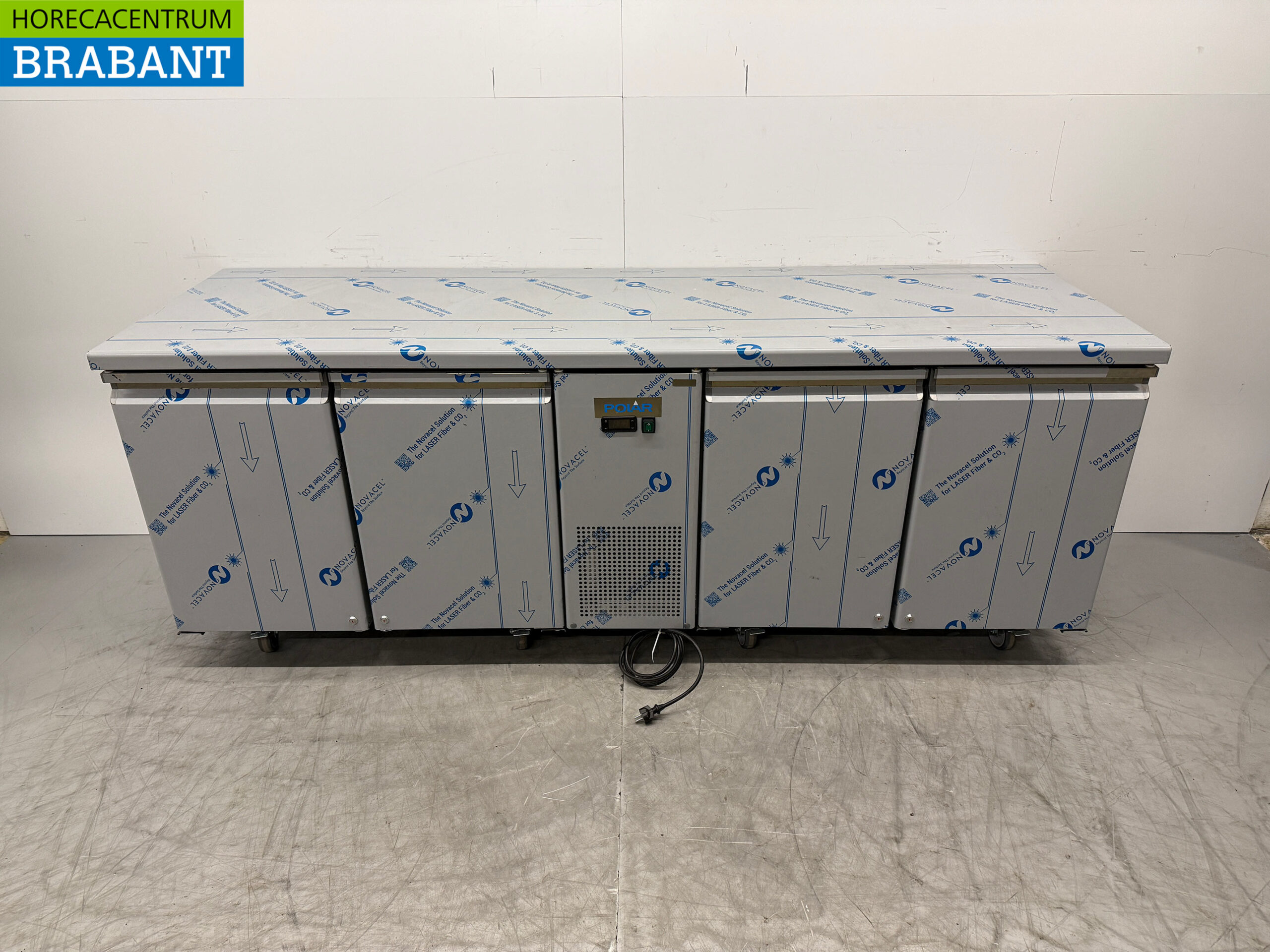 Edelstahl Polar Mobile Gefriertruhe Werkbank 4 Türen 227,5 cm 230V Horeca