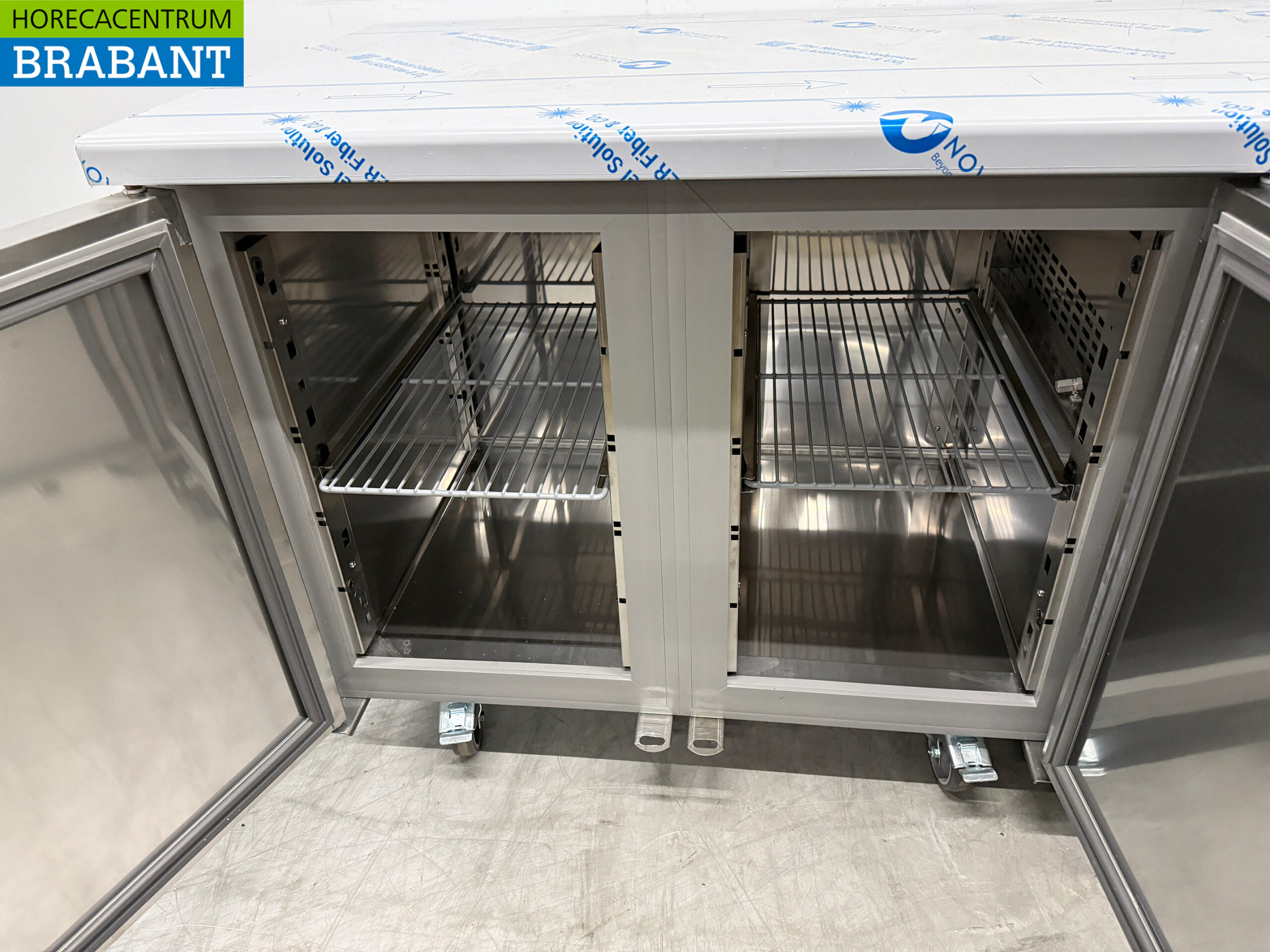 Edelstahl Polar Mobile Gefriertruhe Werkbank 4 Türen 227,5 cm 230V Horeca – Bild 4