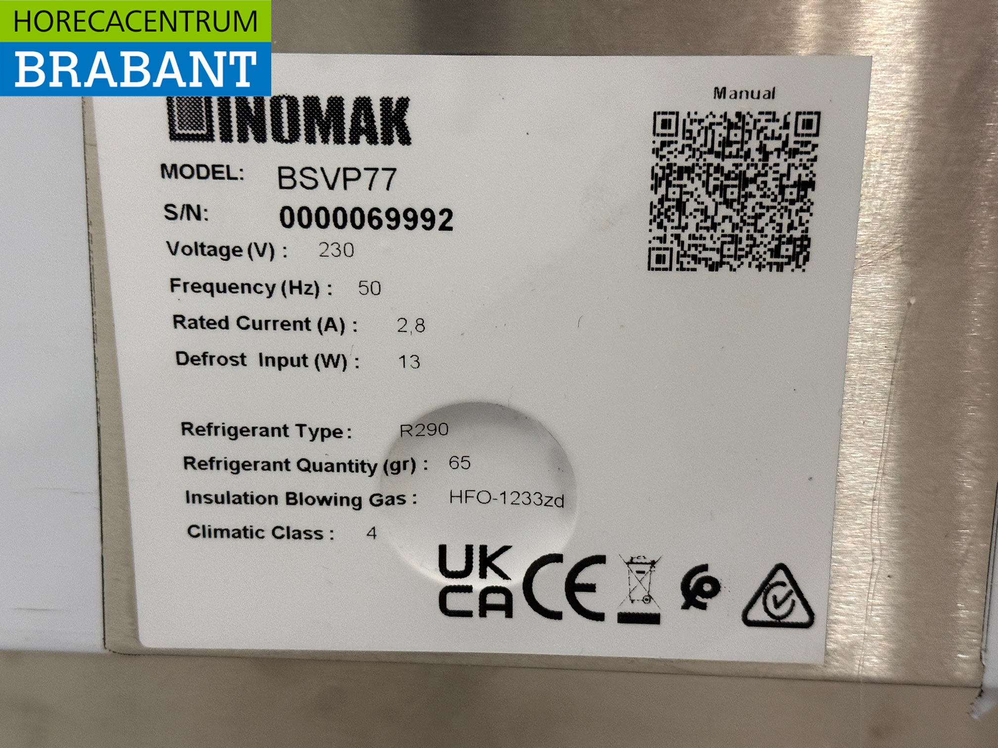 Edelstahl Inomak Saladette 2 Türen 108 cm 230V Horeca – Bild 6